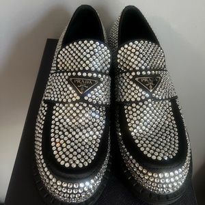 Prada crystal loafers